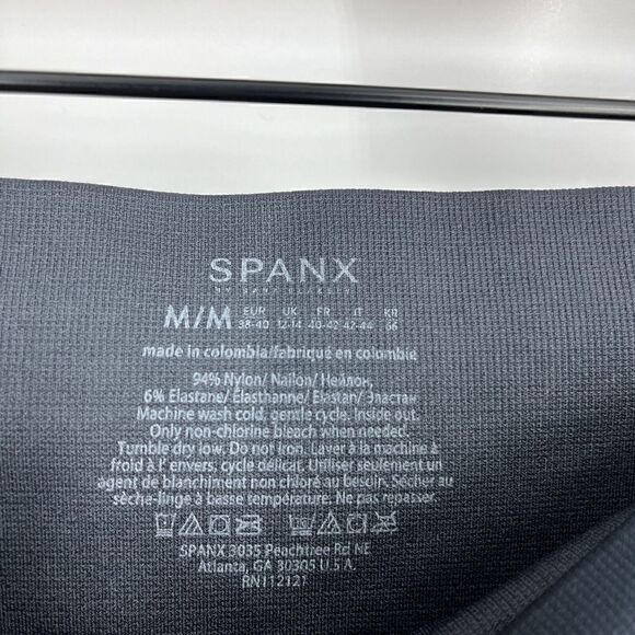 Spanx Leggings Size Medium Black Gray Look At Me Now Camo Print Seamless Stretch - Picture 3 of 6